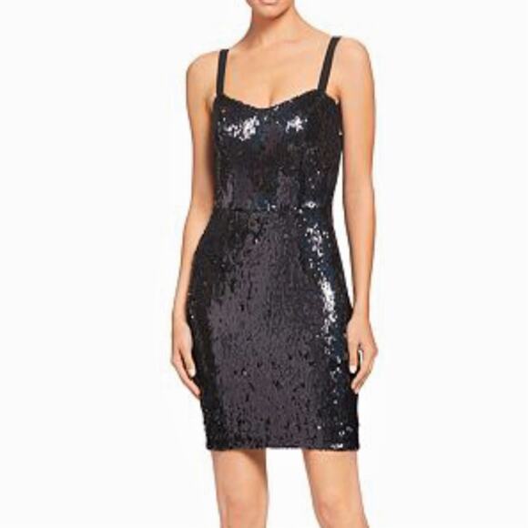 NWT Dress the Population Lindsay Sequin V-neck Sheath Party Mini Dress - Picture 1 of 11